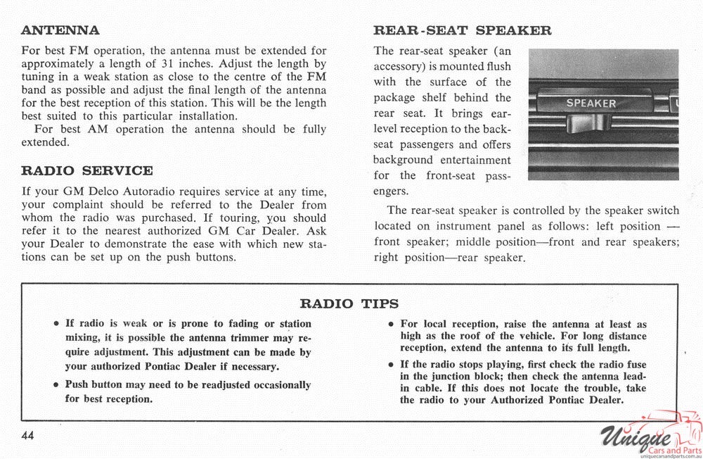1966 Pontiac Canadian Owners Manual Page 61